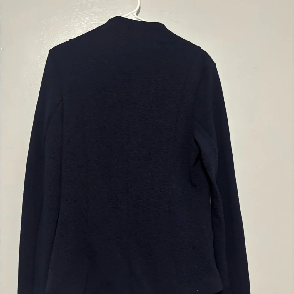 Betabrand Women's Navy Blazer with Purple Interior - Picture 3 of 4